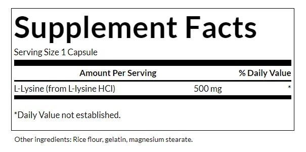 Lysin – 500 mg i fri form – 100 kapsulių - Image 2