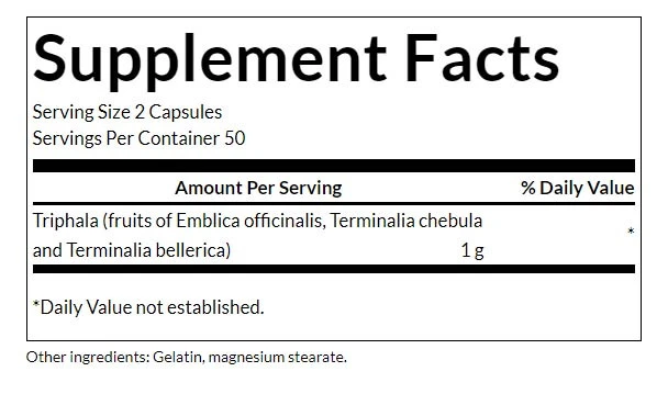 Triphala – 500 mg – 100 kapsulių - Image 3