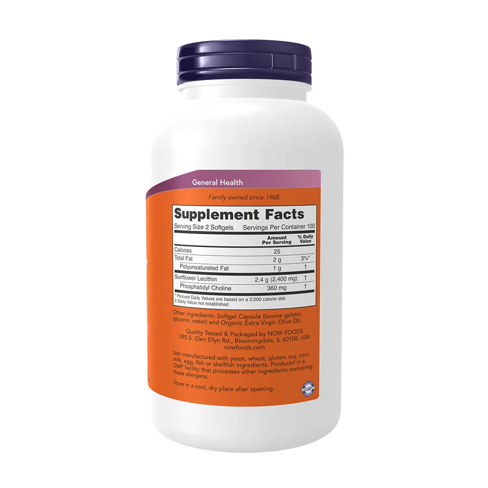 Solsikkelecithin – 1200 mg – 200 softgels - Billede 4