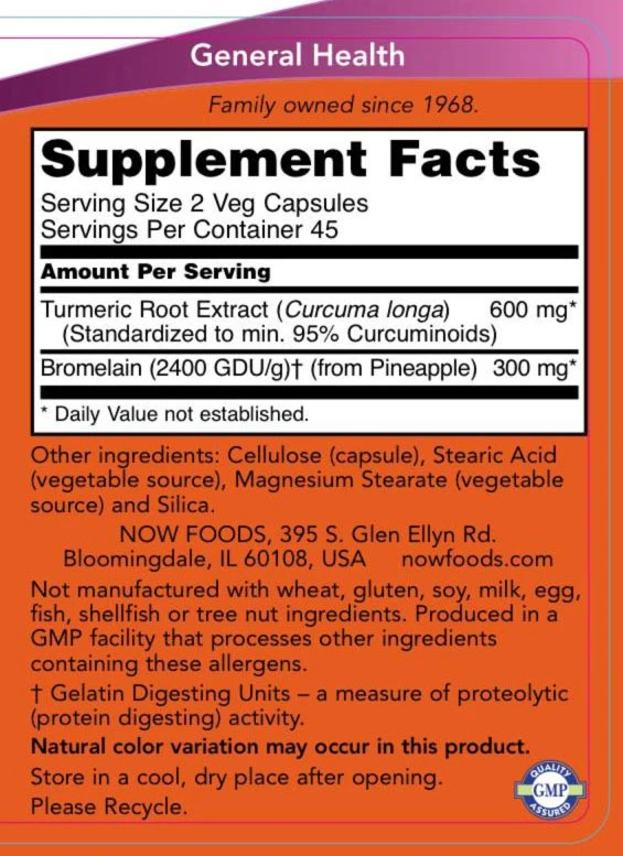 Gurkemeje & bromelain – 90 veganiškų kapsulių - Image 2