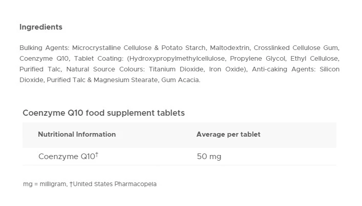 Vitabiotics – Ultra Co-Q10 50 mg – 60 tablečių - Image 4