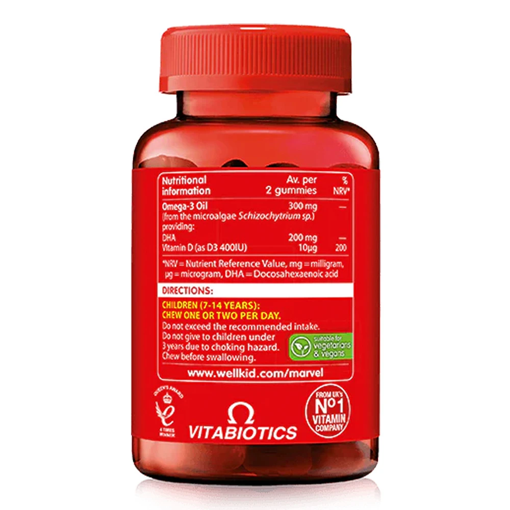 Vitabiotics – Wellkid Marvel Omega-3 – 50 guminukų - Image 4