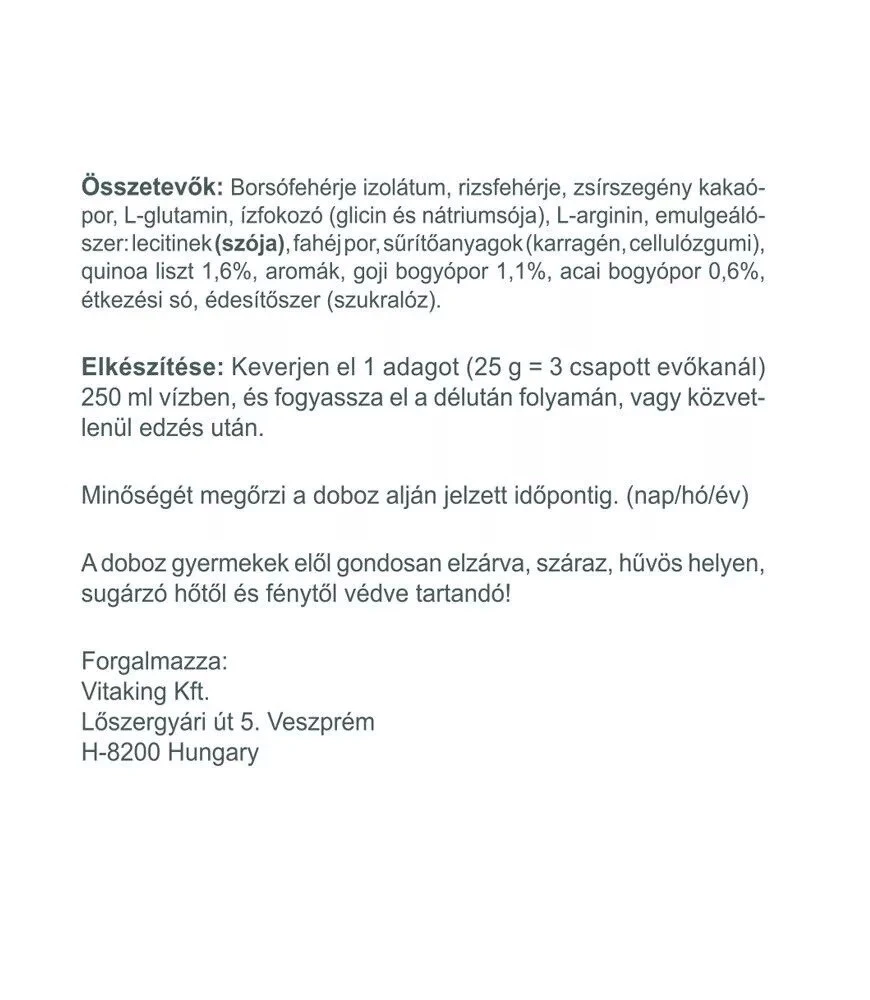 Vitaking – 100% veganiškas baltymų milteliai, šokoladas cinamonas – 400 g - Image 5