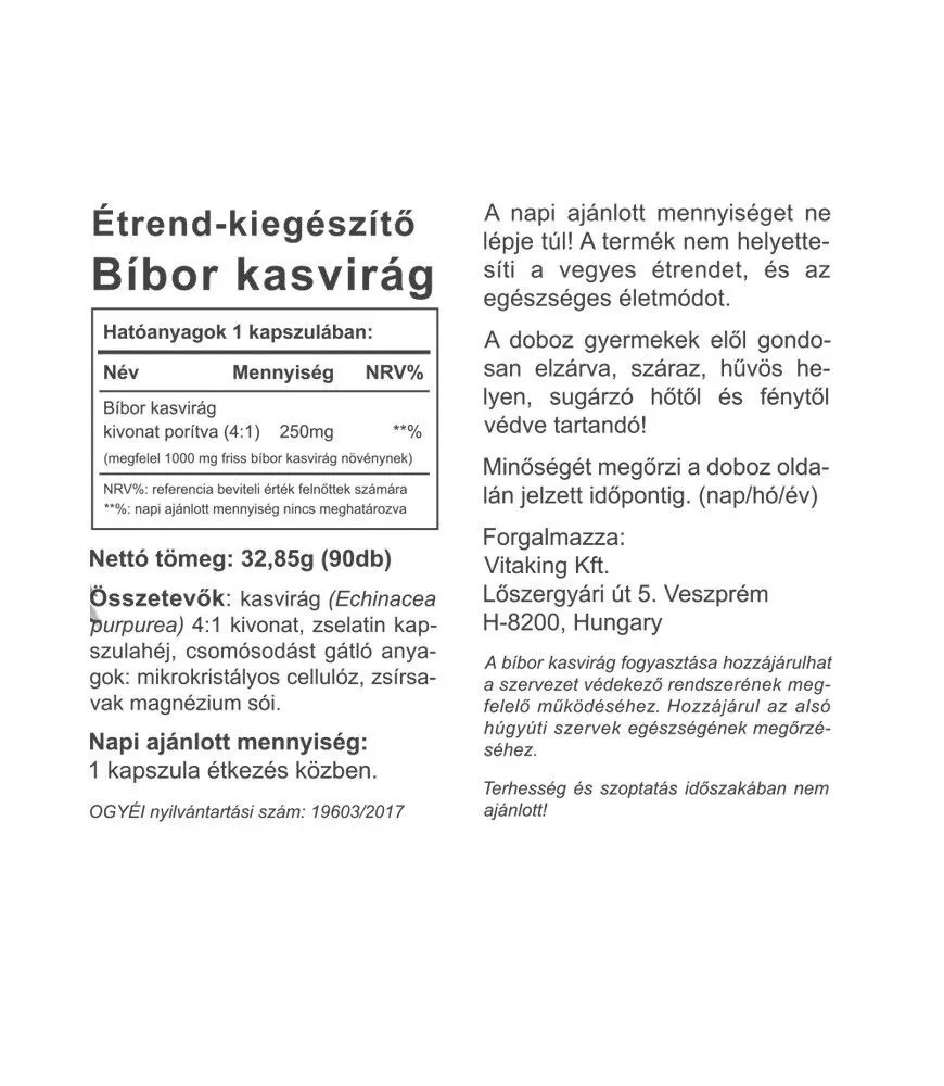 Vitaking – Echinacea purpurea 250 mg (90 kapsulių) - Billede 4