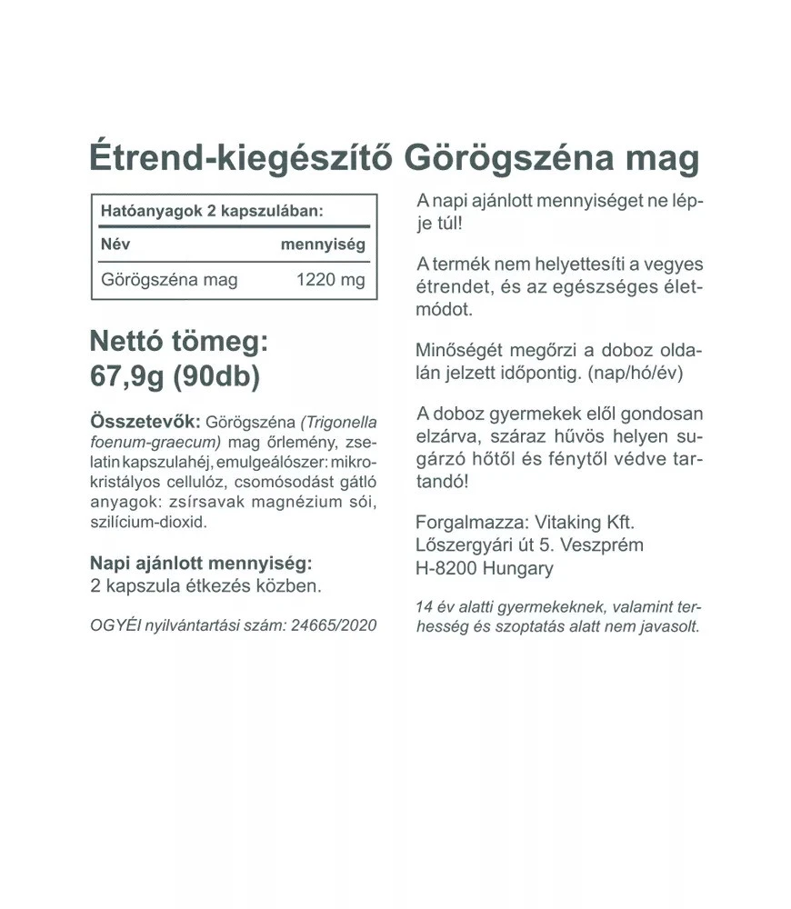 Vitaking – Fennel seed 610 mg (90 kapsulių) - Billede 2