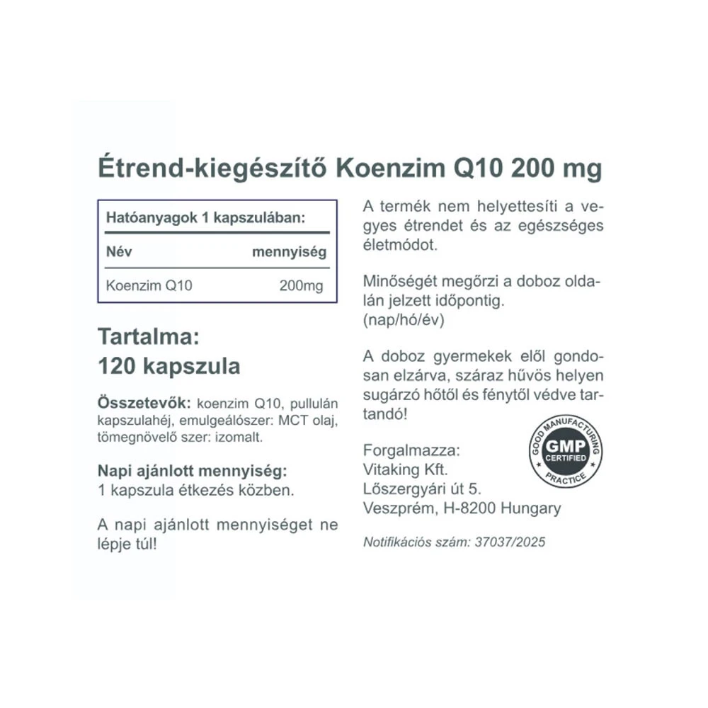 Vitaking – Fermentuotas augalinis koenzimas Q10 200 mg (120 kapsulių) - Billede 4
