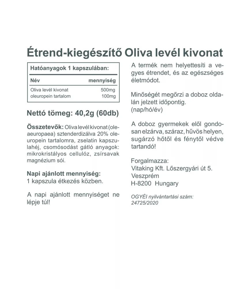 Vitaking – Olivenbladsekstraktas 500 mg – 60 kapsulių - Image 4