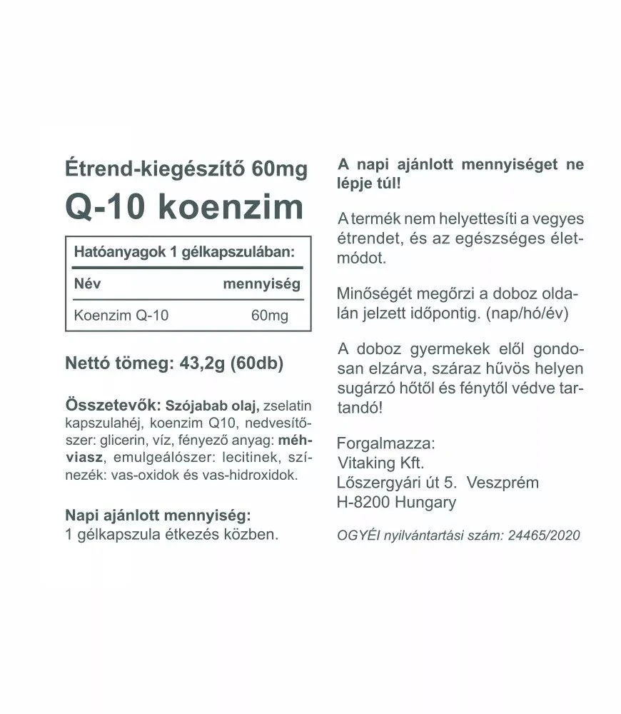 Vitaking – Q-10 koenzimas 60 mg (60 softgelių) - Image 2