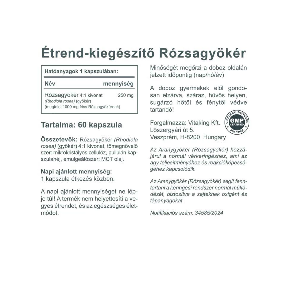 Vitaking – Rhodiola Rosea 400 mg (60 kapsulių) - Image 5
