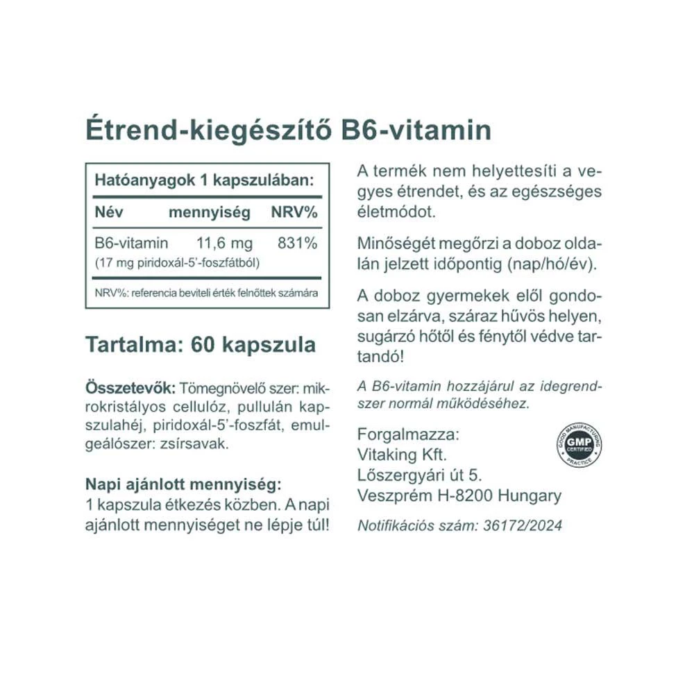 Vitaking – Vitaminas B6 P5P – 60 kapsulių - Image 5