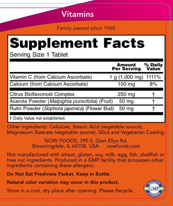 Vitamin C-1000 kompleksas – Bufferet su 250 mg bioflavonoidų – 180 tablečių - Image 3