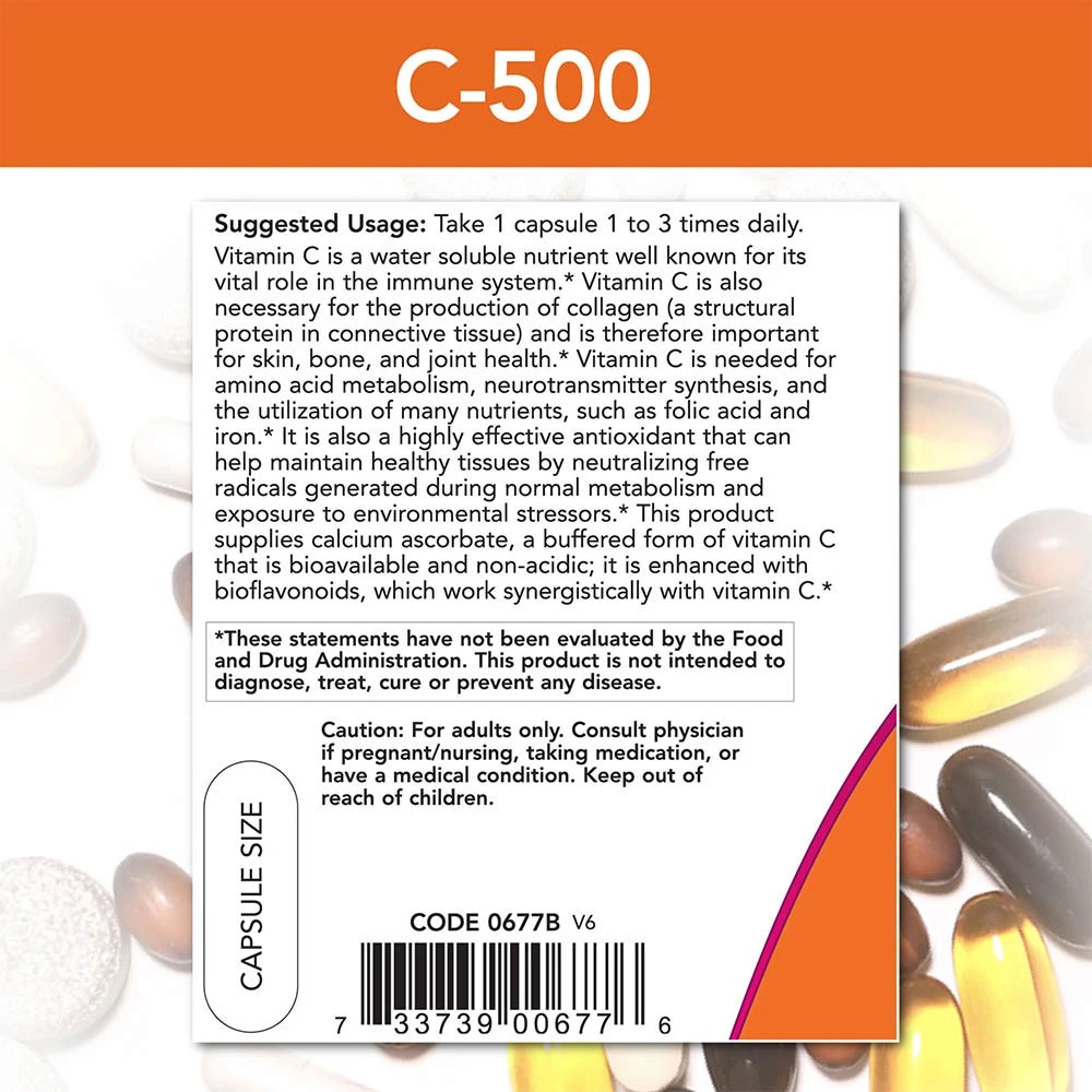 Vitamin C-500 Calciumascorbat-C – 250 kapsulių - Billede 5