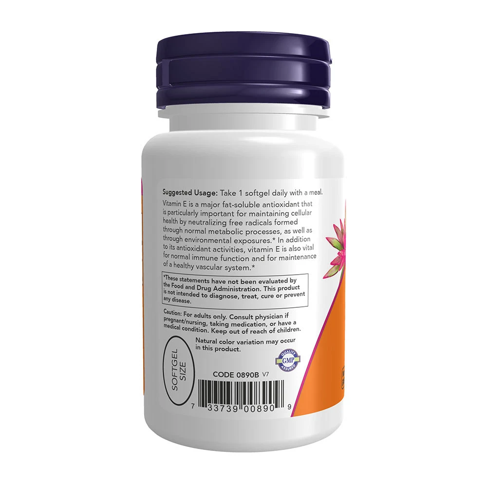 Vitamin E-400 – Natūrali (blande tocopheroliai) – 50 softgels - Billede 3